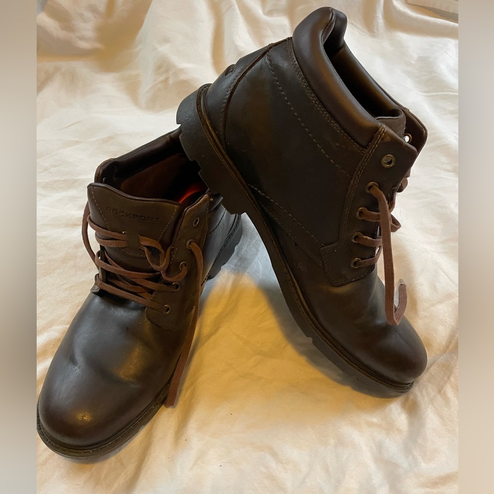 RockPort brown leather waterproof boots size 11